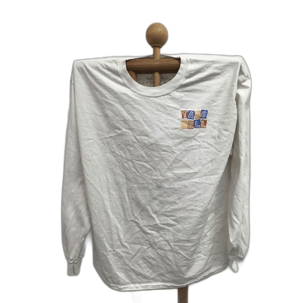 Taco Bell Retro Logo Men Long Sleeve Tostados Burritos Fast Food T shirt XL